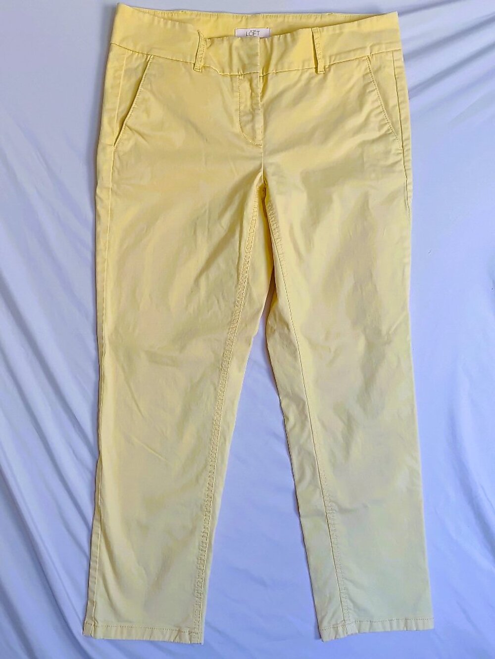 Ann Taylor LOFT Marisa Crop Pants Yellow Size 8 Stretch